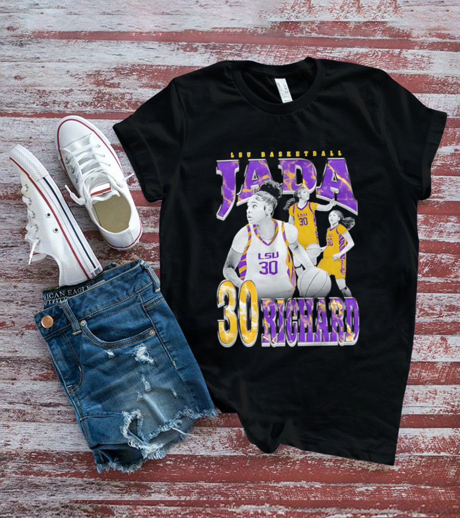 LSU Basketball Jada Richard 30 LSU Tigers Retro 90s T-Shirt