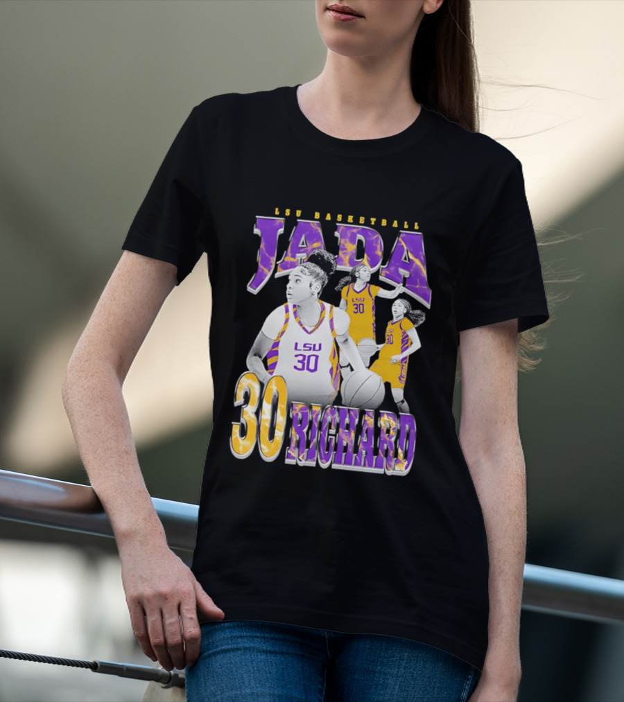 LSU Basketball Jada Richard 30 LSU Tigers Retro 90s T-Shirt