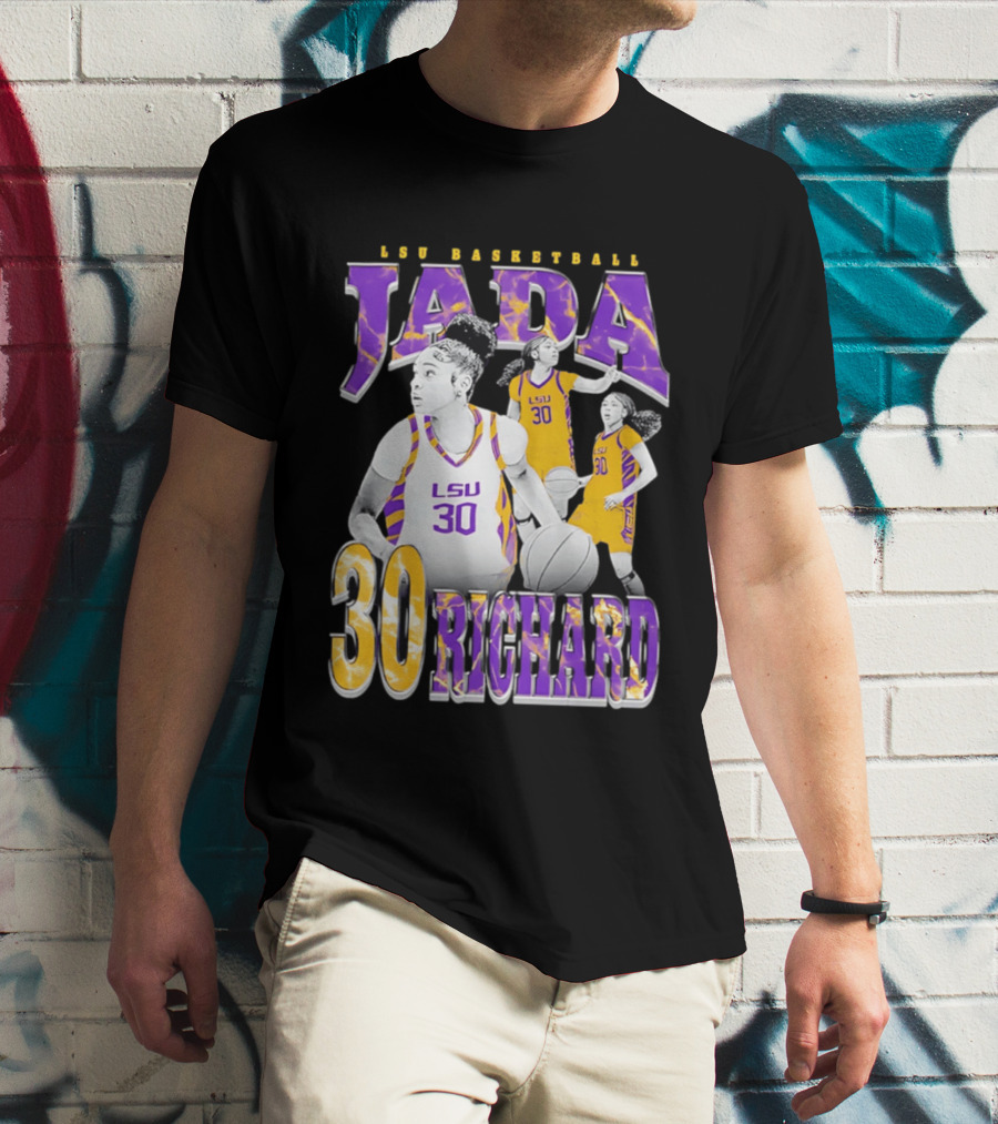 LSU Basketball Jada Richard 30 LSU Tigers Retro 90s T-Shirt