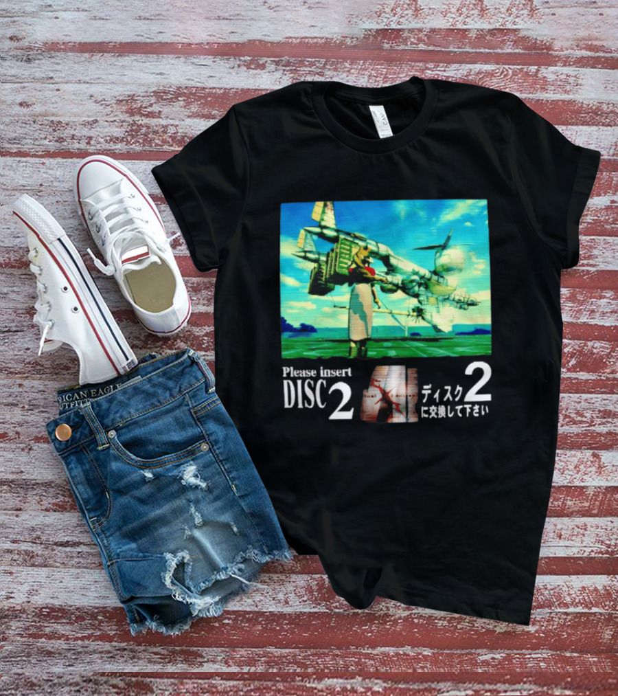 Please Insert Disc 2 Retro Anime Video Game Aesthetic T-Shirt