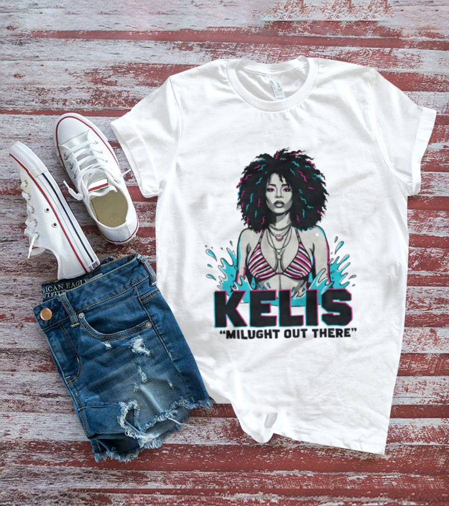 Kelis Milught Out There Striped Bikini T-Shirt