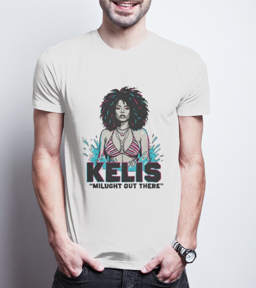 Kelis Milught Out There Striped Bikini T-Shirt