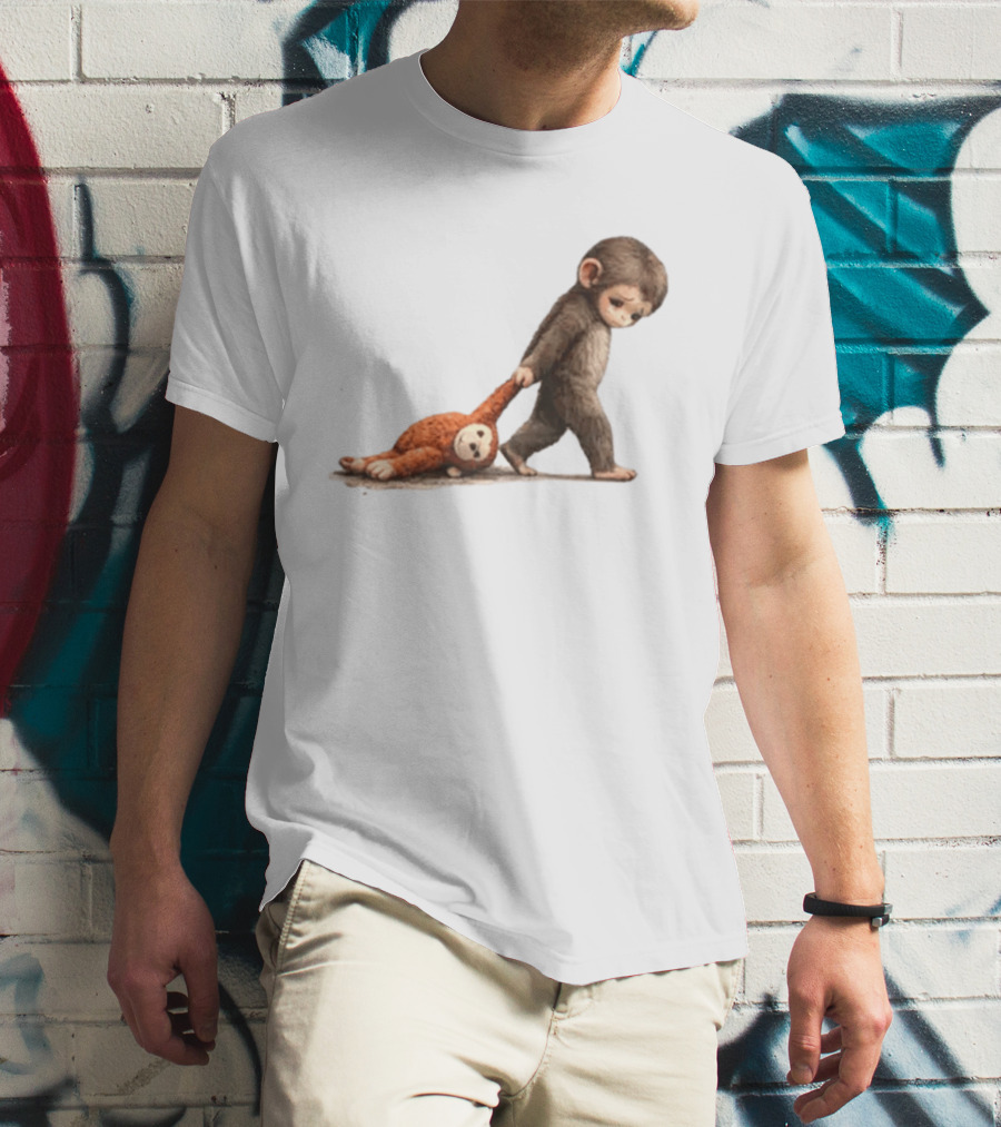 Monkey Baby Dragging Toy Monkey T-Shirt