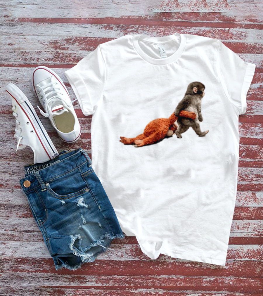 Punch The Monkey Baby Monkey Dragging Toy T-Shirt