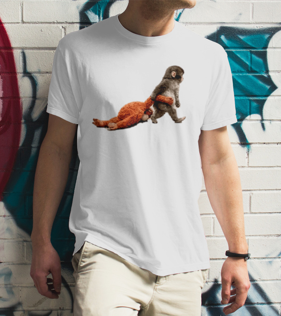 Punch The Monkey Baby Monkey Dragging Toy T-Shirt