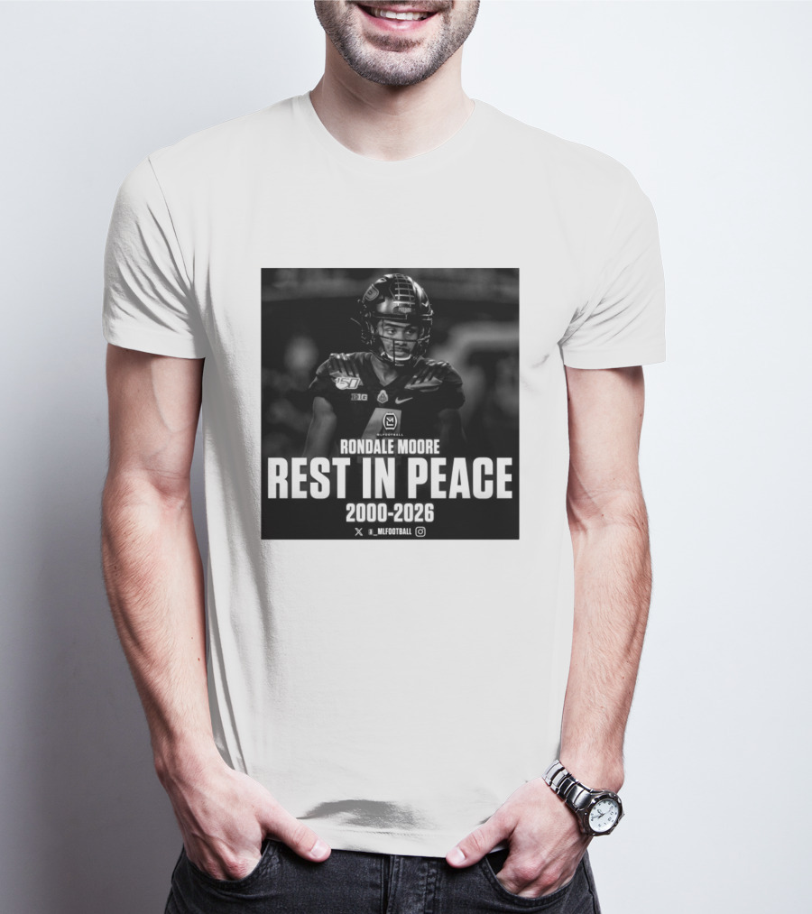 Rondale Moore RIP 2000 2026 Football Tribute Purdue Spieler T-Shirt