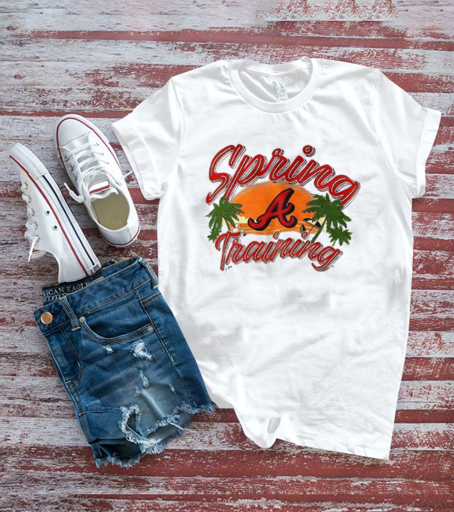 Atlanta Braves Spring Training Sunset Logo Palm Trees T-Shirt