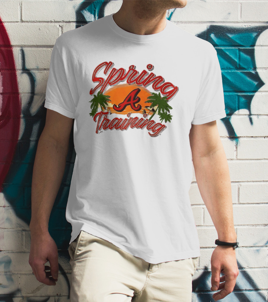 Atlanta Braves Spring Training Sunset Logo Palm Trees T-Shirt