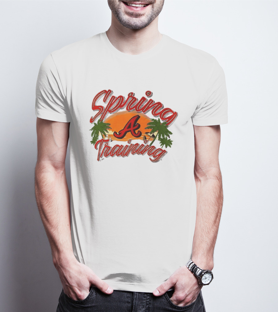 Atlanta Braves Spring Training Sunset Logo Palm Trees T-Shirt