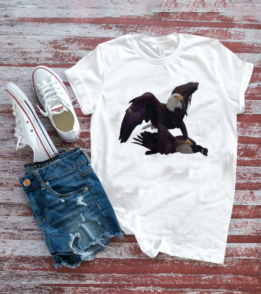 Bald Eagle Vs Goose Dominance Meme T-Shirt