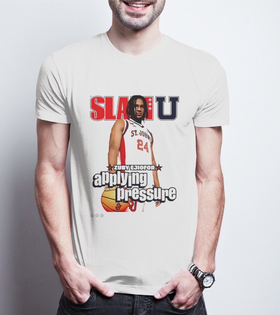 Zuby Ejiofor St. John's Red Storm SlamU Basketball Applying Pressure T-Shirt