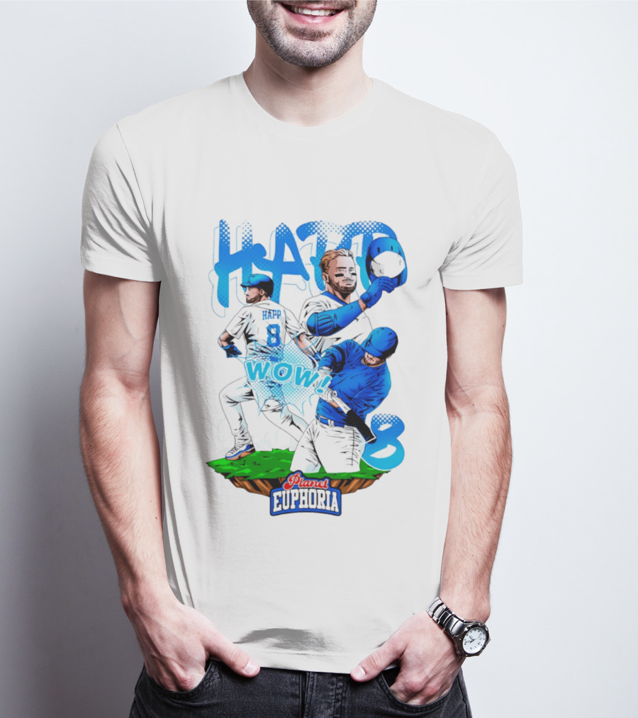 Planet Euphoria Ian Happ WOW 8 Chicago Cubs T-Shirt