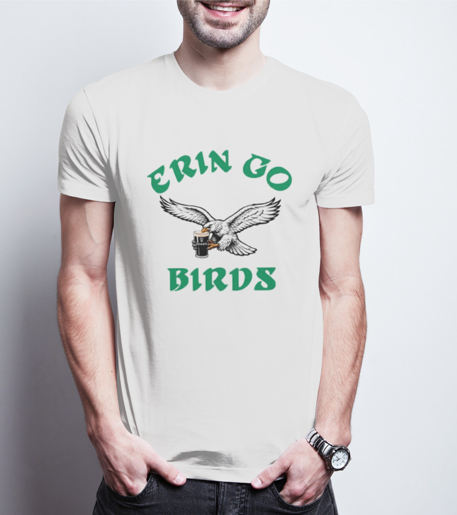 Philadelphia Eagles Erin Go Birds Beer Holding Eagle T-Shirt