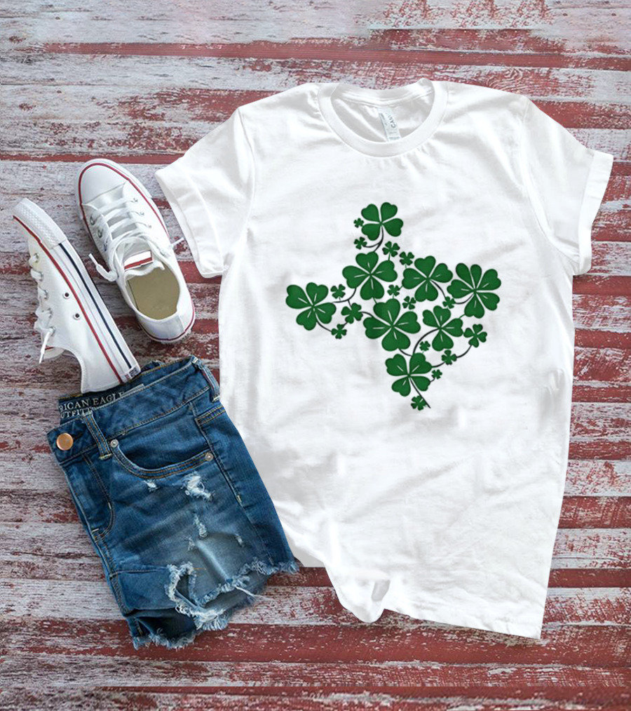 Texas Shamrock Map St Patrick's Day Celebration T-Shirt
