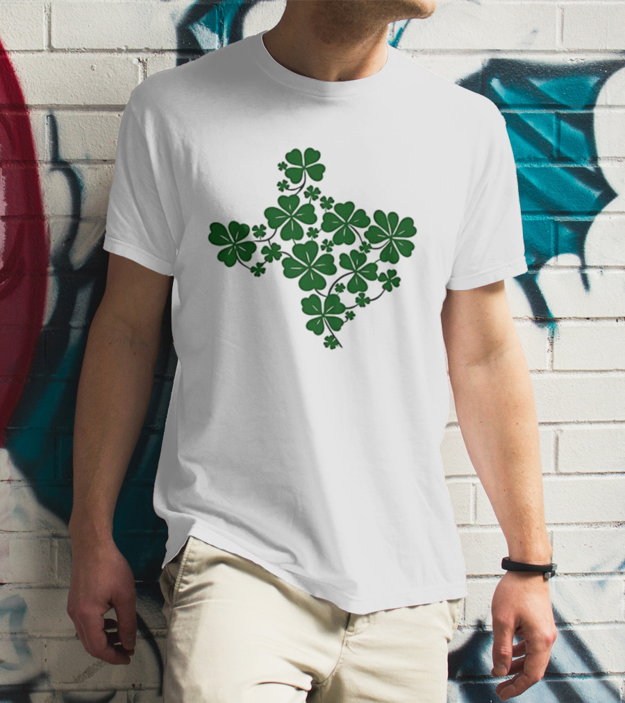 Texas Shamrock Map St Patrick's Day Celebration T-Shirt