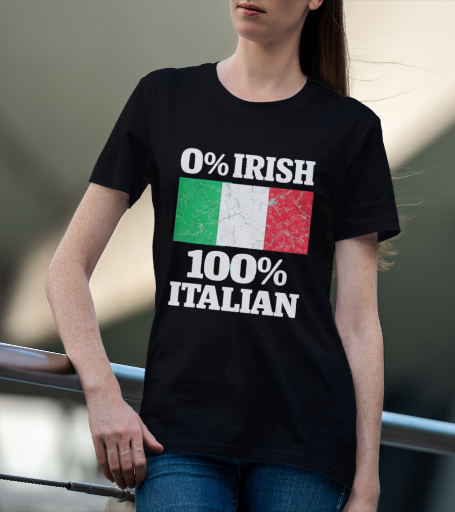 0 Irish 100 Italian Flag Heritage Pride Italy T-Shirt