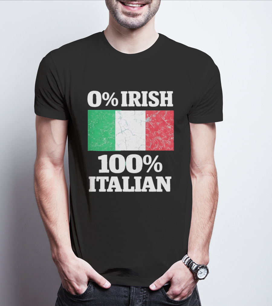 0 Irish 100 Italian Flag Heritage Pride Italy T-Shirt
