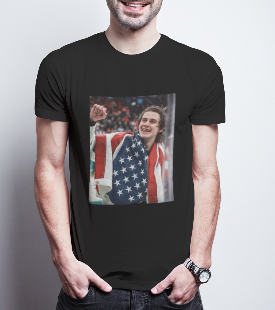 Jack Hughes USA Hockey Celebrates Gold Victory T-Shirt