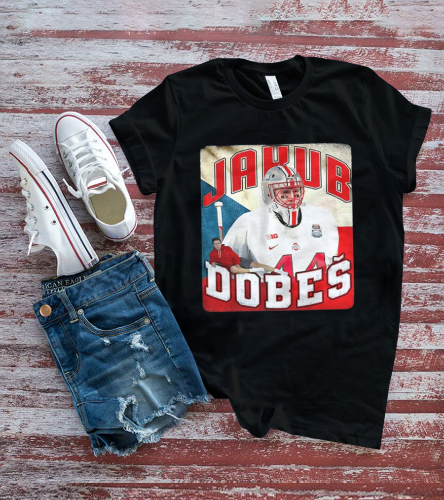 Jakub Dobeš Ohio State Buckeyes Hockey Big Ten 44 T-Shirt