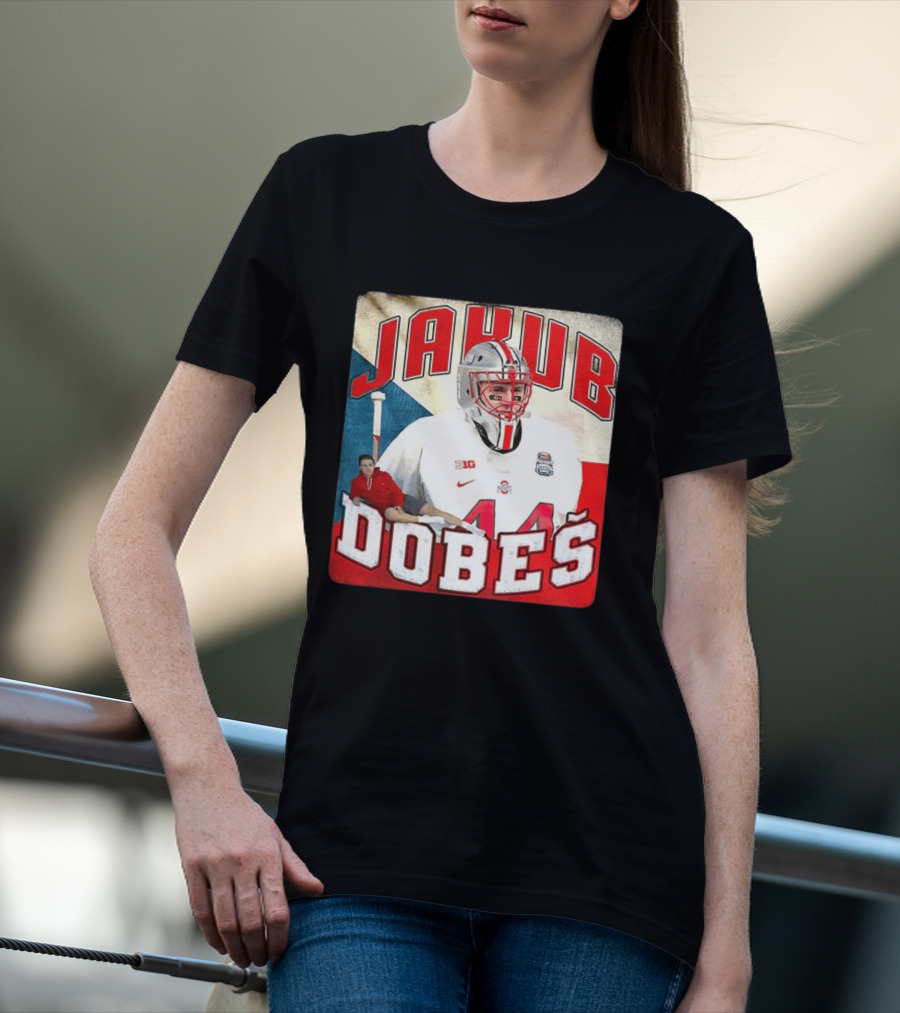 Jakub Dobeš Ohio State Buckeyes Hockey Big Ten 44 T-Shirt