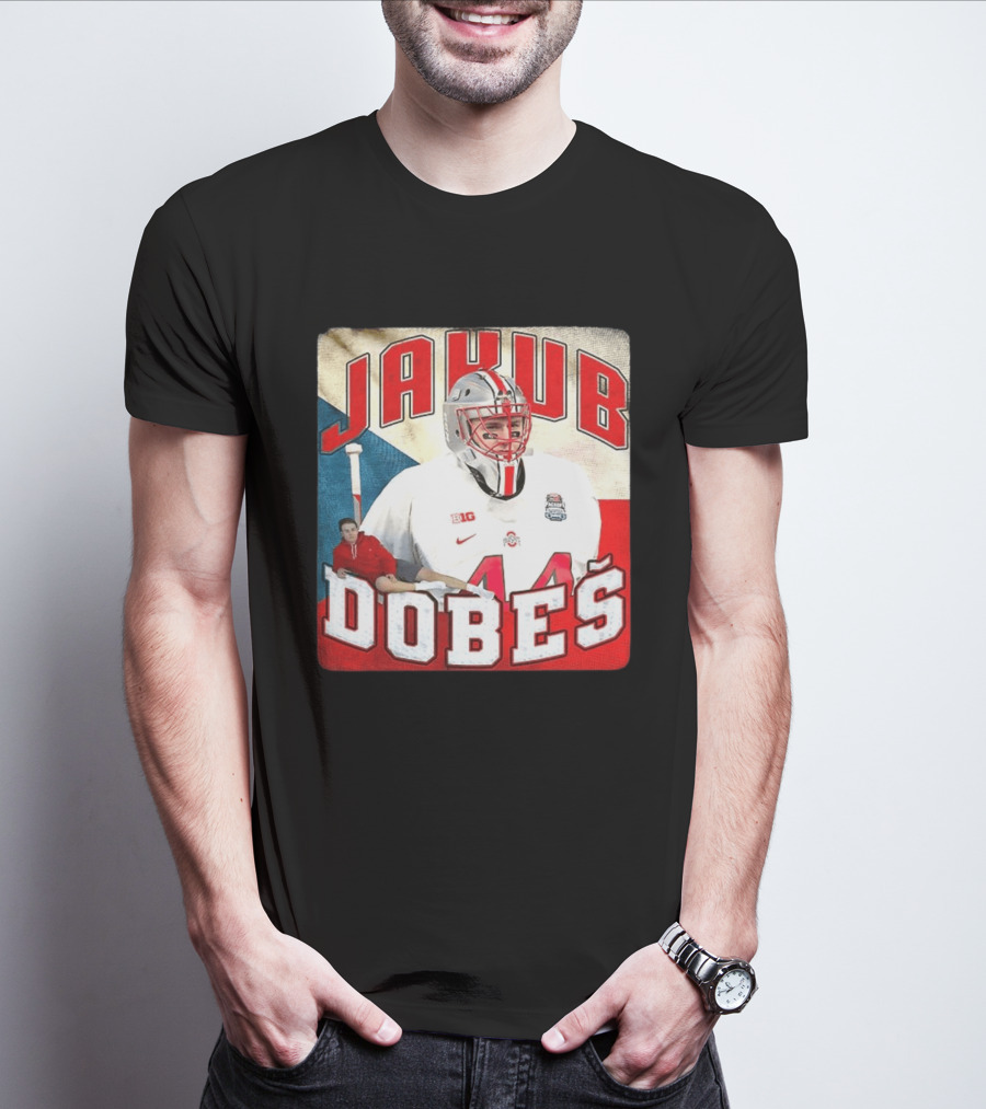 Jakub Dobeš Ohio State Buckeyes Hockey Big Ten 44 T-Shirt