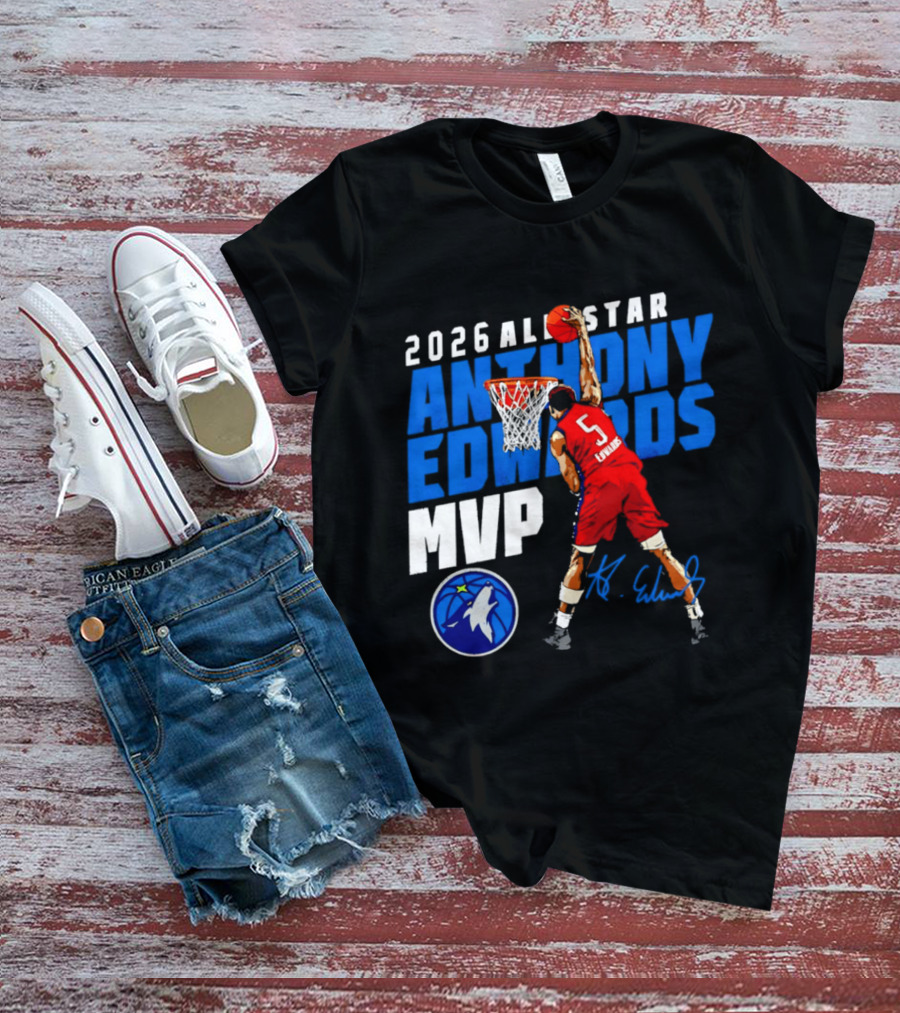 2026 All Star Anthony Edwards MVP Minnesota Timberwolves T-Shirt