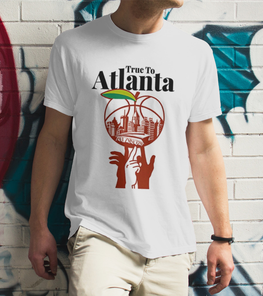True To Atlanta City Skyline In Peach T-Shirt