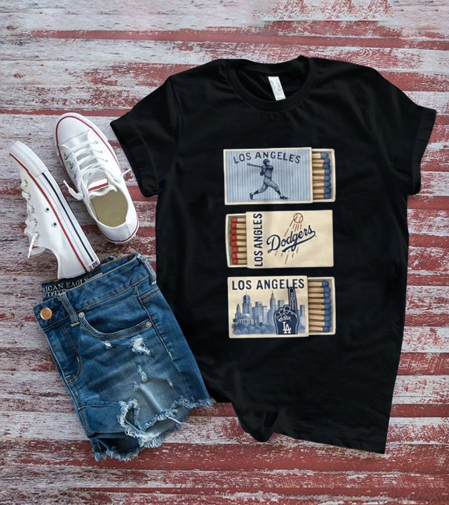 Los Angeles Dodgers Baseball Matchbox Collector's Set T-Shirt