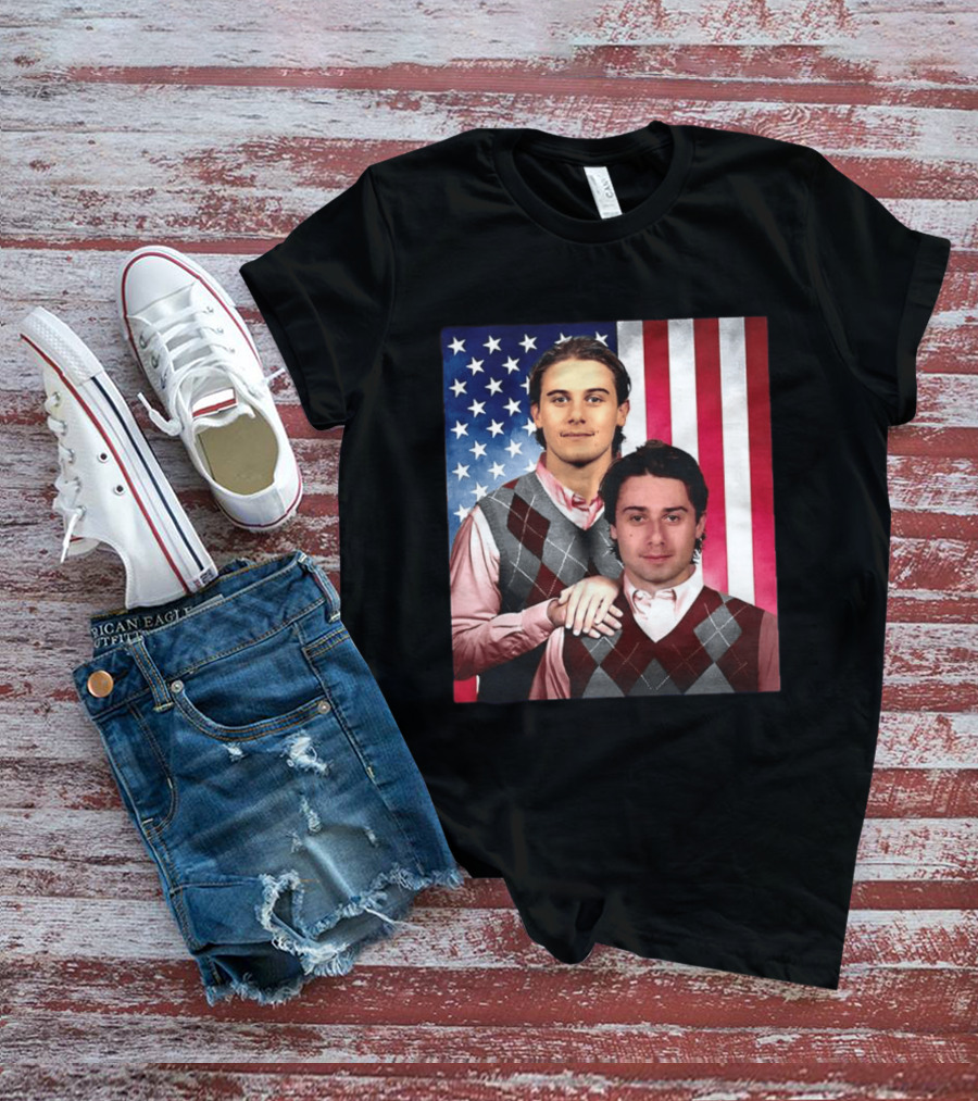 Jack Quinn Hughes USA Hockey Step Brothers American Flag T-Shirt