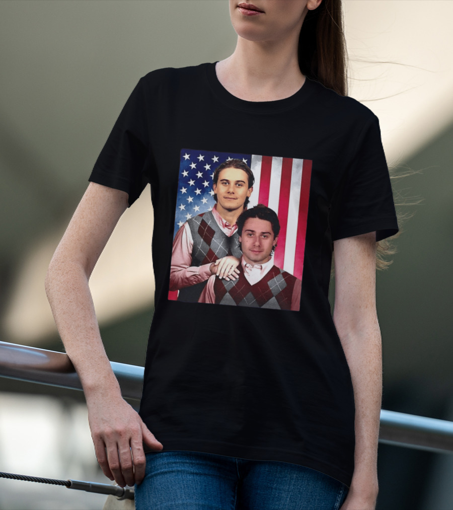 Jack Quinn Hughes USA Hockey Step Brothers American Flag T-Shirt