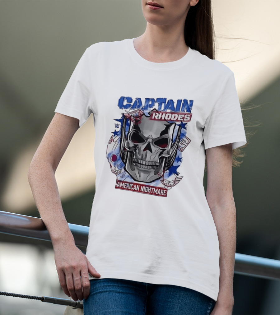 Captain Rhodes American Nightmare Skull WWE 2026 T-Shirt