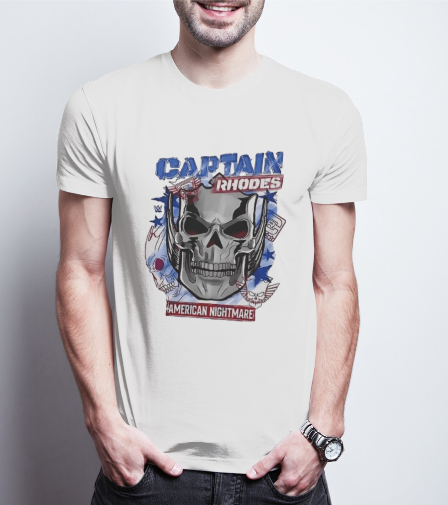 Captain Rhodes American Nightmare Skull WWE 2026 T-Shirt
