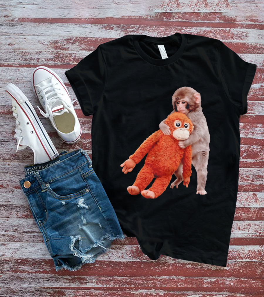 Punch Monkey Panchi Kun Stuffed Toy Hugging Cute Baby Monkey T-Shirt