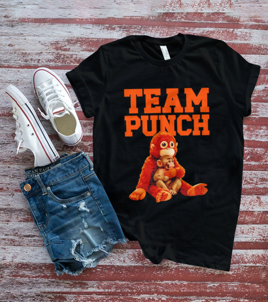 Team Punch Monkey Duo 2026 Vibrant Orange Characters T-Shirt