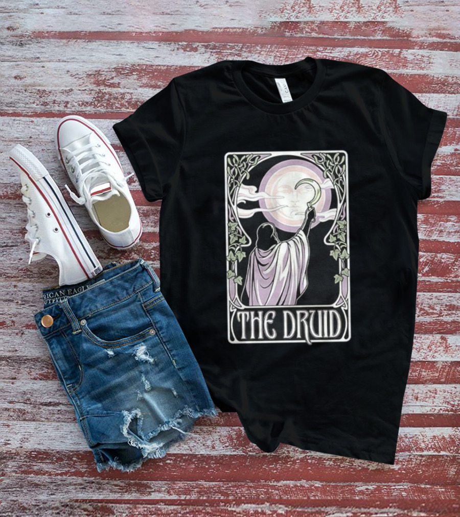 The Druid Tarot Card Moon And Sickle Mystical T-Shirt