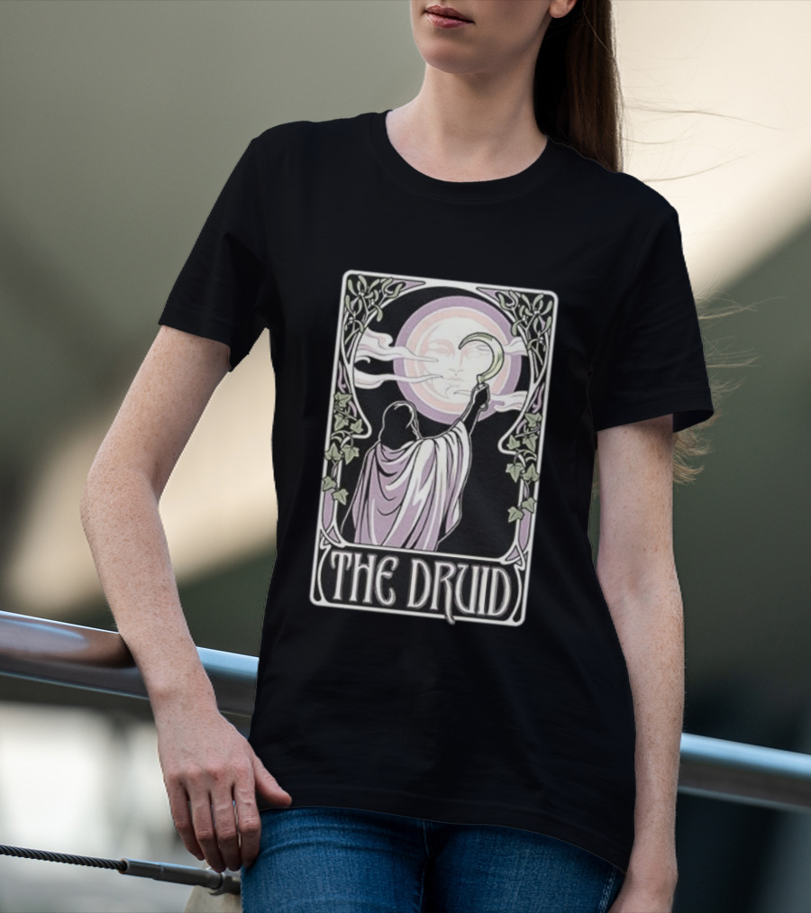 The Druid Tarot Card Moon And Sickle Mystical T-Shirt