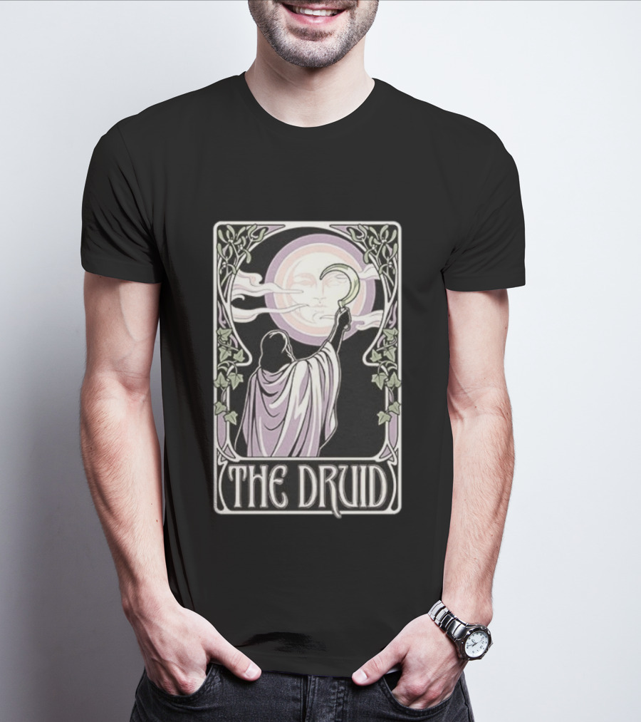 The Druid Tarot Card Moon And Sickle Mystical T-Shirt
