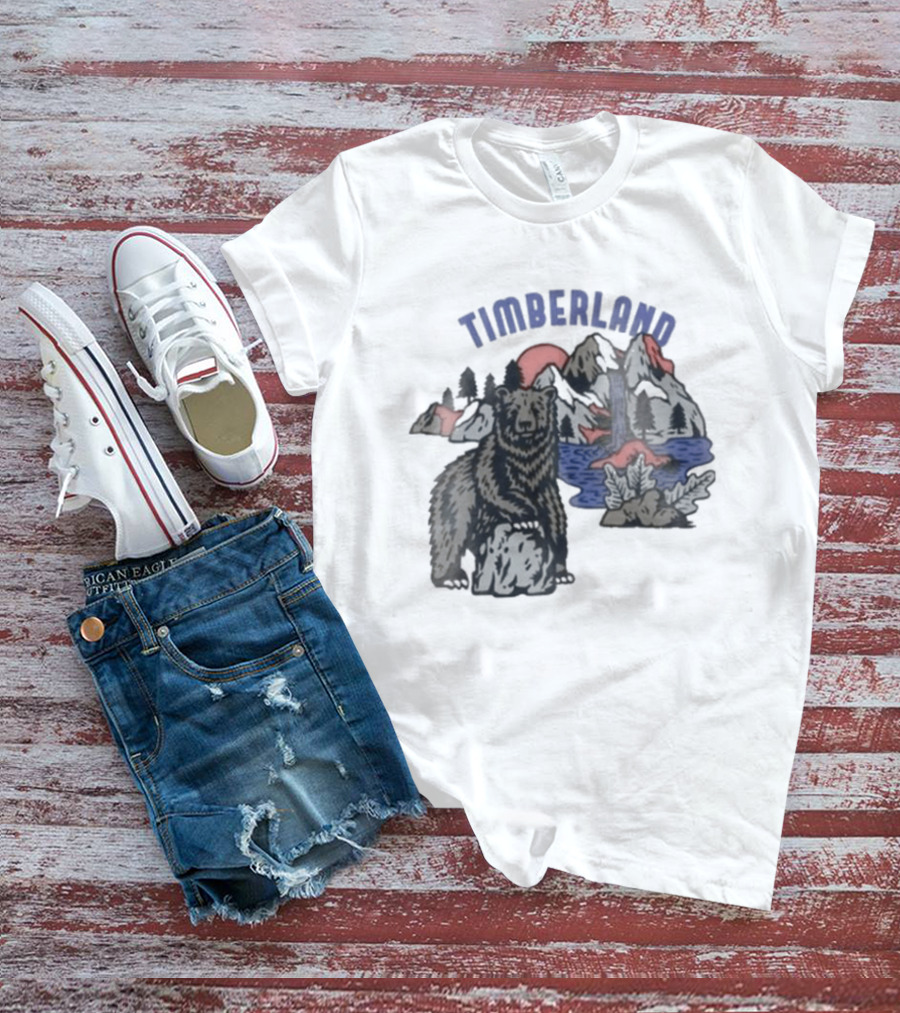 Timberland Bear Mountains And Sunset T-Shirt