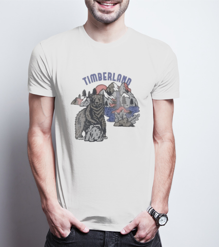Timberland Bear Mountains And Sunset T-Shirt