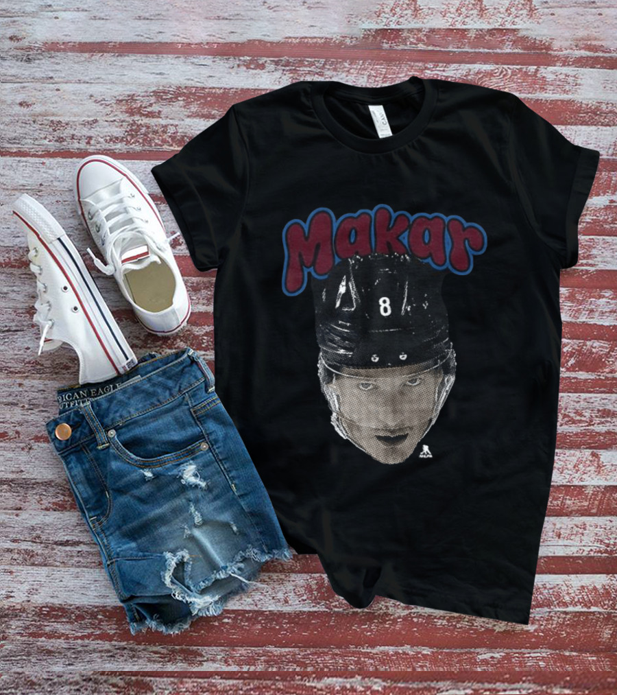 Cale Makar 8 Big Face Colorado Avalanche Hockey T-Shirt