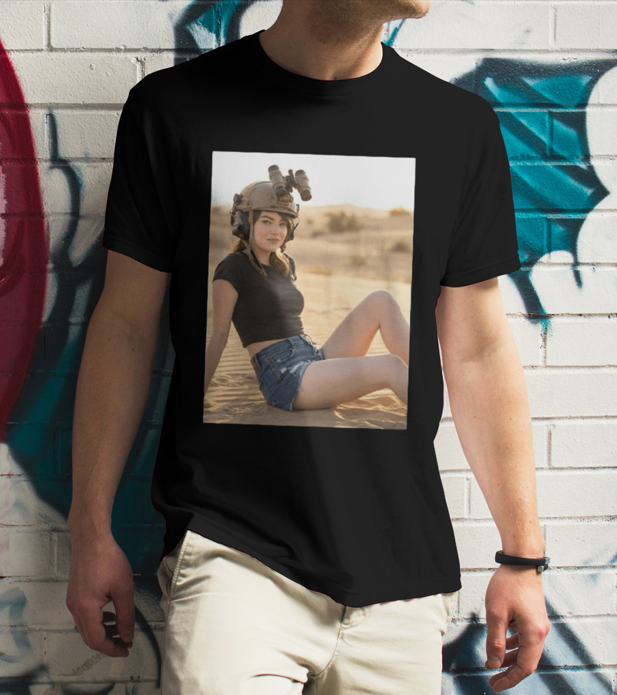 Emma Stone Desert Night Vision Helmet Adventure T-Shirt