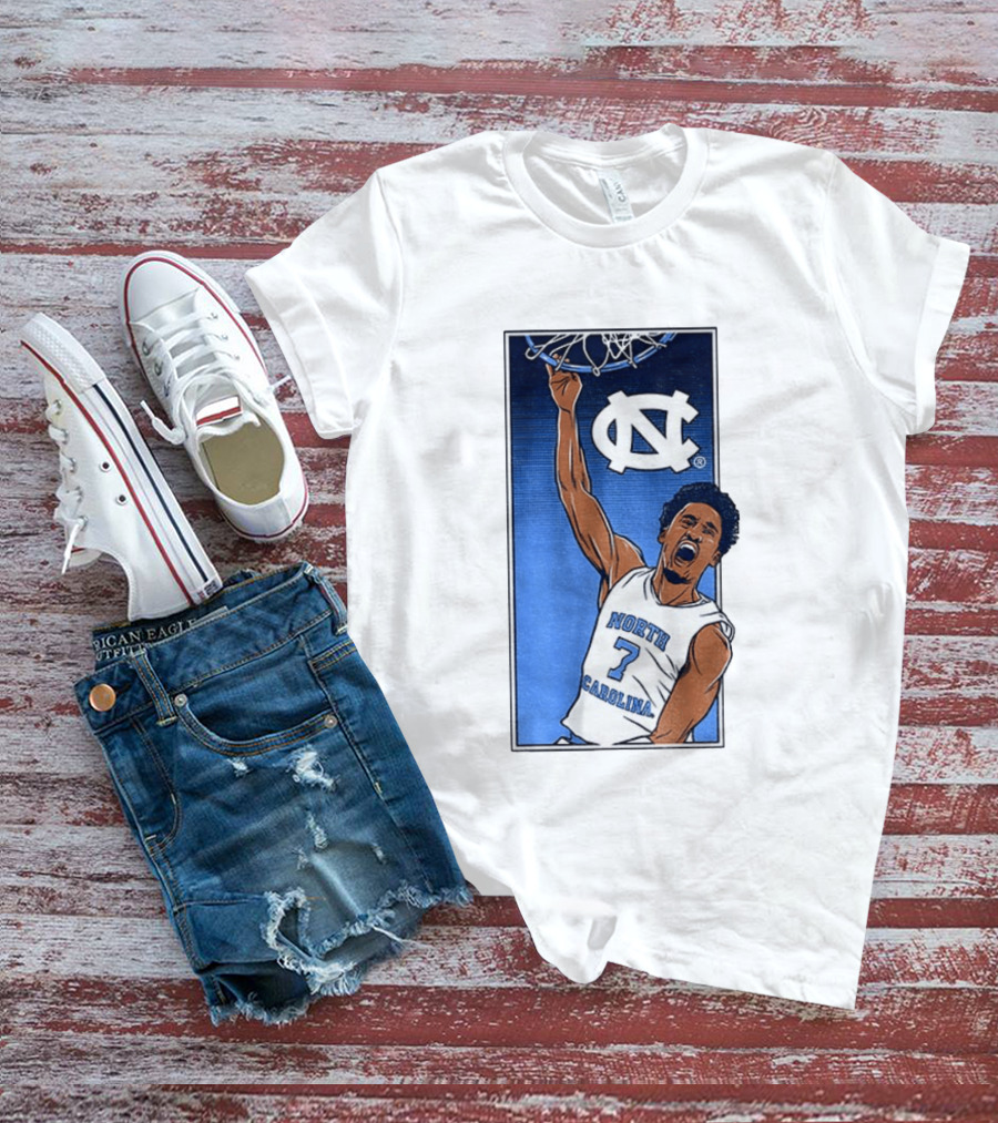North Carolina Tar Heels Seth Trimble Basketball Dunk T-Shirt