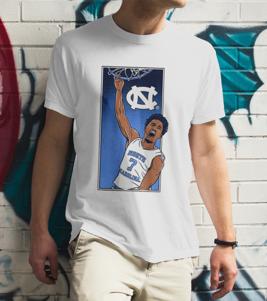 North Carolina Tar Heels Seth Trimble Basketball Dunk T-Shirt