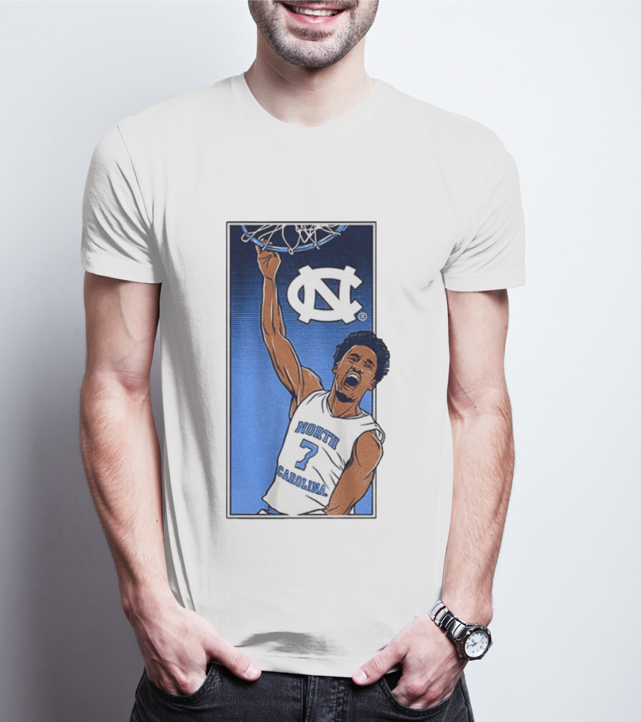 North Carolina Tar Heels Seth Trimble Basketball Dunk T-Shirt