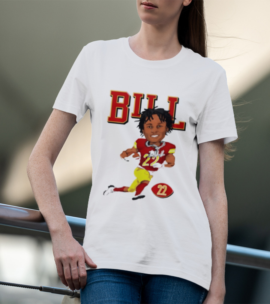 Original Bill 22 Washington Commanders Cartoon Football Player T-Shirt