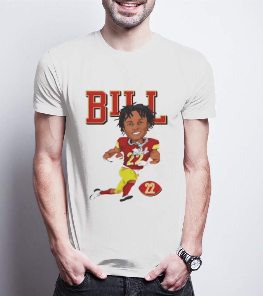 Original Bill 22 Washington Commanders Cartoon Football Player T-Shirt