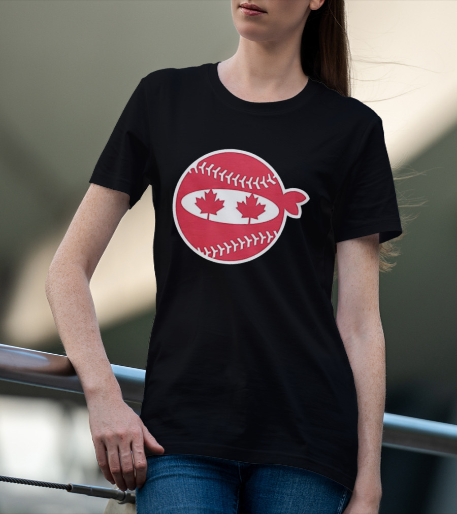 Canada Baseball Maple Leaf Ninja Pitching T-Shirt