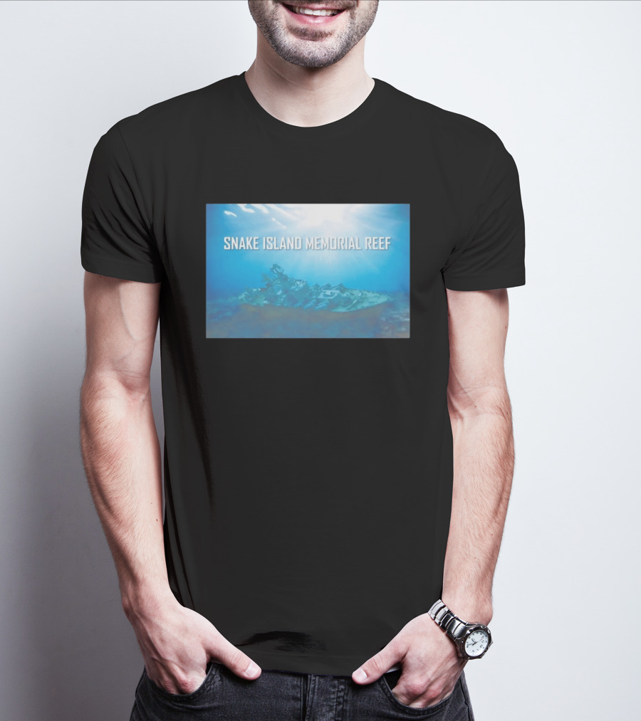 Snake Island Memorial Reef Submerged Ship Ocean Scene T-Shirt