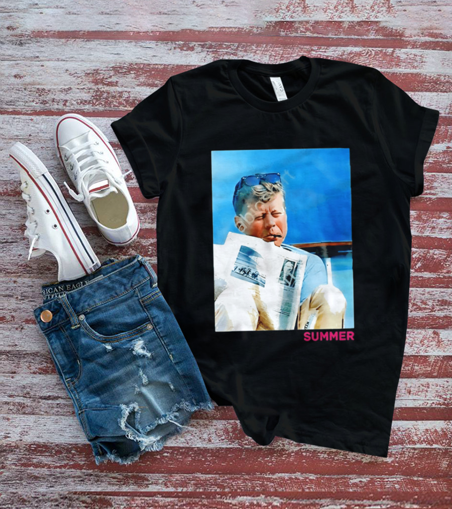Barstool Sports JFK Summer Sunglasses Reading News T-Shirt
