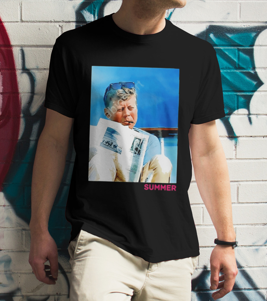 Barstool Sports JFK Summer Sunglasses Reading News T-Shirt